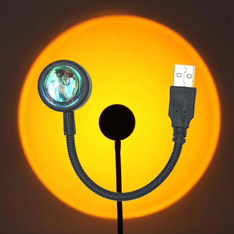 Drop Shipping USB Sunset Lamp LED Without Choice Mark Rainbow Neon Night Light Projector Photography Wall Atmosphere Lighting