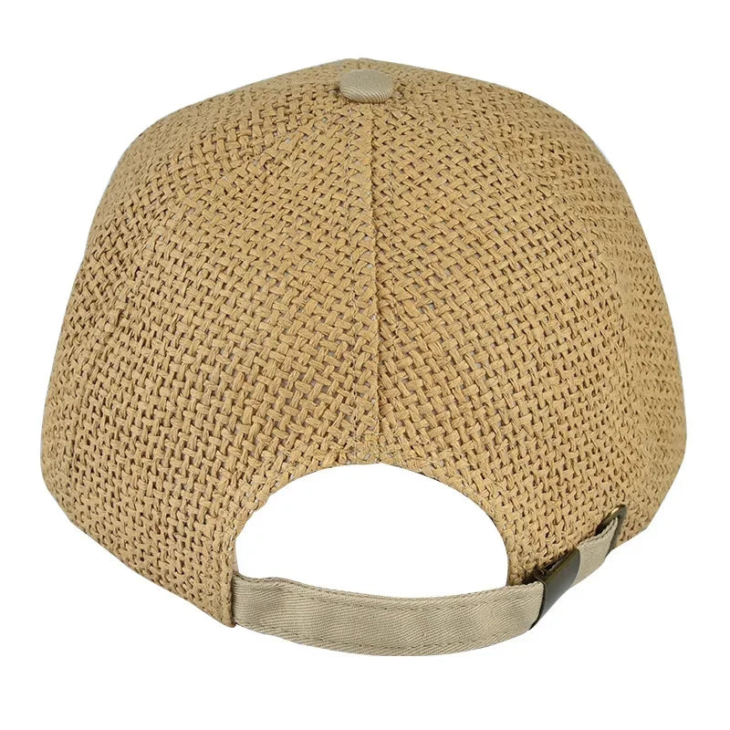 2020 New Straw Baseball Cap Snapback Cap Adjustable Casquette Bones Gorras Casual Dad Hat for Men Breathable and Cool Cap
