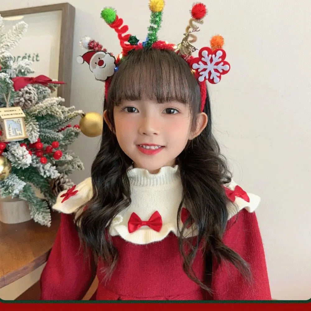 Hair Accessories Christmas Headband Merry Chritmas Xmas Santa Claus Hair Hoop Headpiece Hairband Antler Hair Hoop Girls/Female