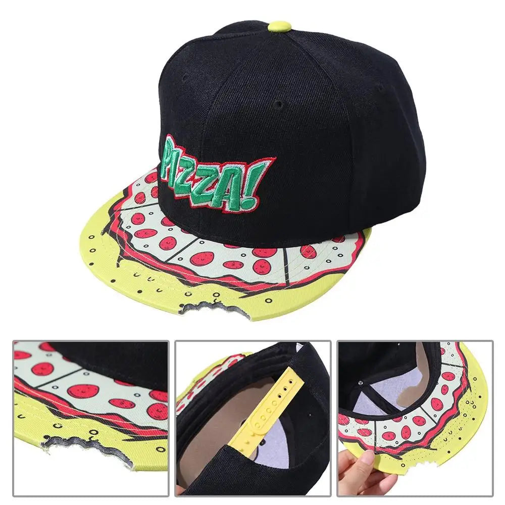 Snapback Hat Eye Pizza Baseball Cap Letter Embroidery Sunscreen Sun Hat Hip-hop Korean Style Peaked Cap Sports