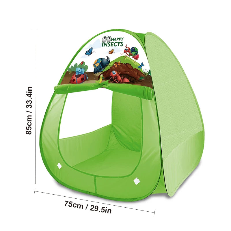 Fun Triangular Tent, Children's Play Tent, Colorful Playhouse for Kids, Foldable, No Assembly Required, Portable Outdoor Party Tent, Ideal Holiday Gift and Beach Toy for Kids, Halloween and Christmas Gift, Accessories Not Inc