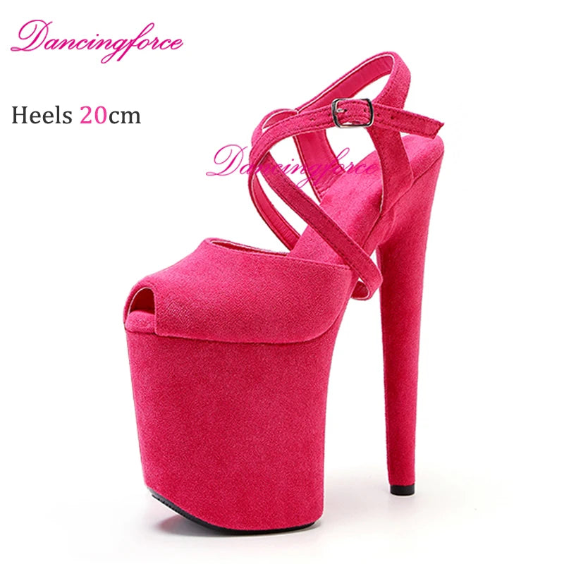 8Inches 20cm Sexy Exotic Luminous Discolored Pole Dancer Sandals Nightclub Stripper Platform Party High Heels Shoes