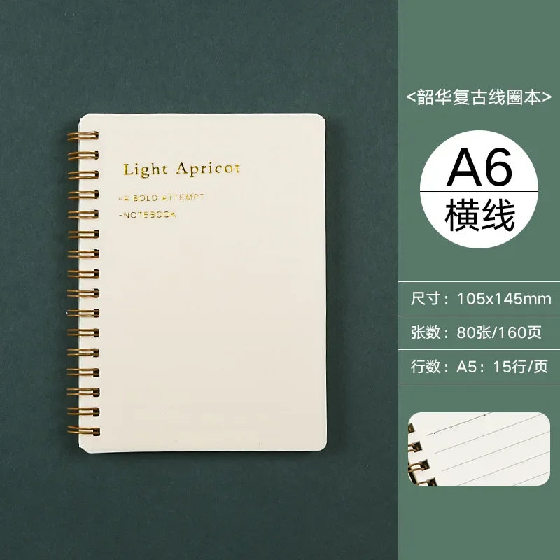 A5/B5/A6 Classical PP Coil Line Grid Spiral Notebook Journals Morandi Basic Diary Weekly Planner Book School Stationery