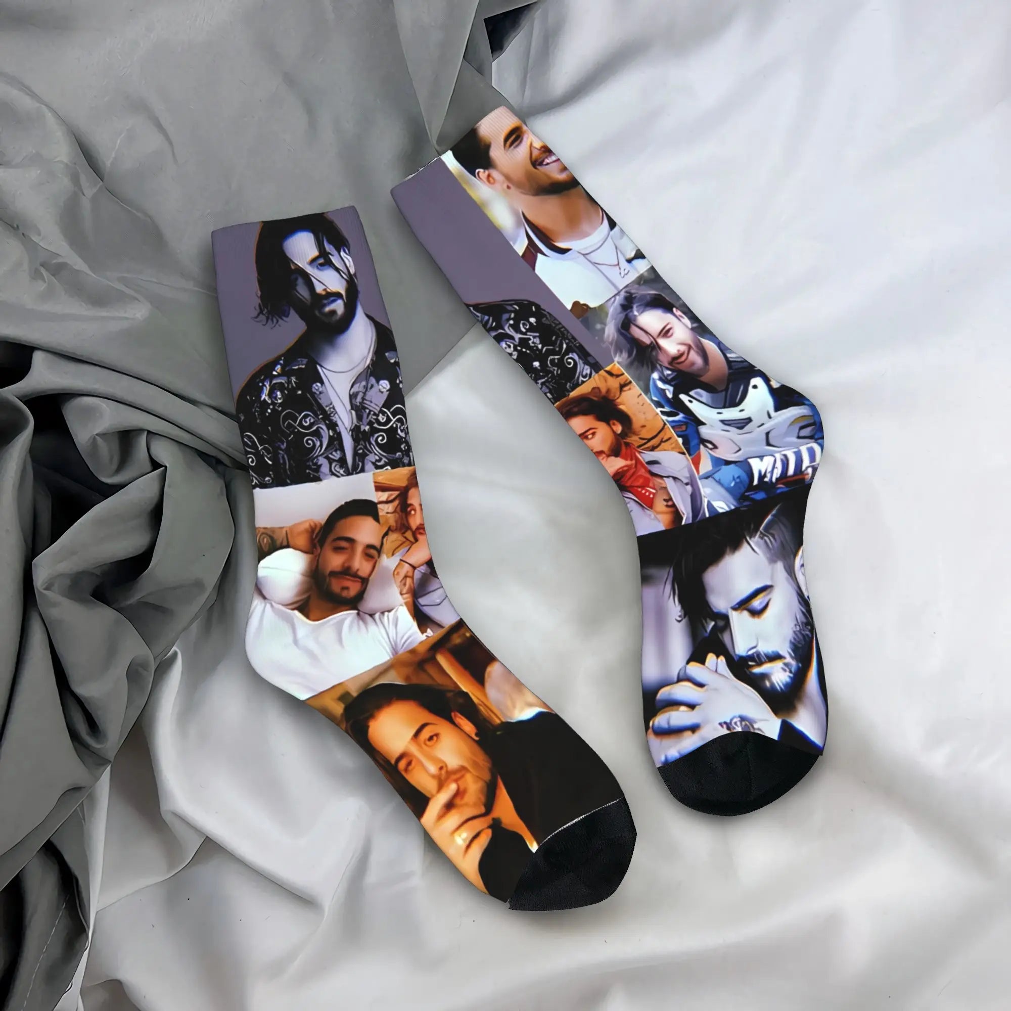 Maluma Rapper Socks  Anti Slip Stockings Women Men Comfortable Outdoor Socks Winter Fashion Graphic Socks