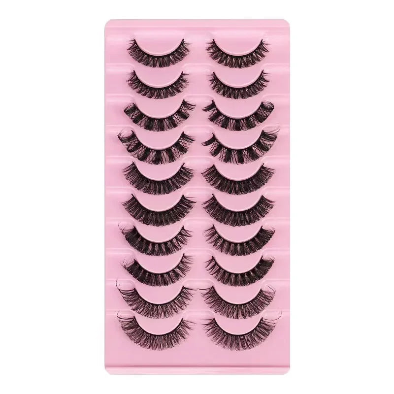 NEW 10Pairs 3D Mink Lashes russian strip lash Dramatic False Eyelashes Faux Cils Makeup Wholesale Fake Eyelash Extension
