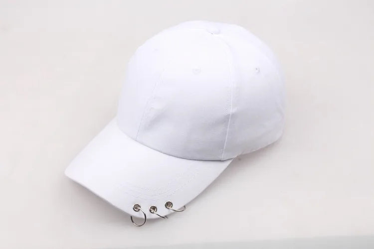 Hip Hop Women's Baseball Cap With Ring Circle Snapback Hats For Men Women Unisex Dad Hat Adjustable Kpop Korean Style Gorra