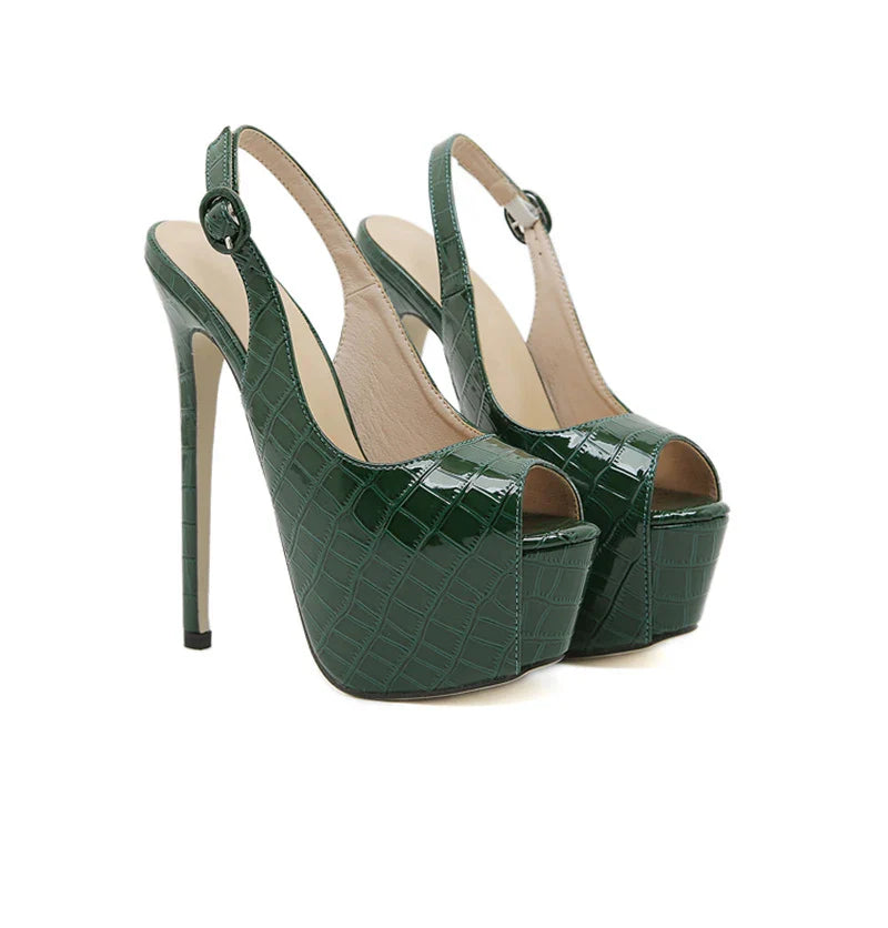 Hlieny Size 35-42 Sexy Peep Toe Extreme Thin High Heels Women Pumps Fashion Back Buckle Strap Sandals Pole Dancing Shoes