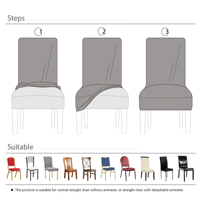 Skirt Dining Chair Cover Jacquard Elastic Soft Seat Cover Anti-dirty Stool Slipcover Suitable for Kit Pet Room Living Home Decor