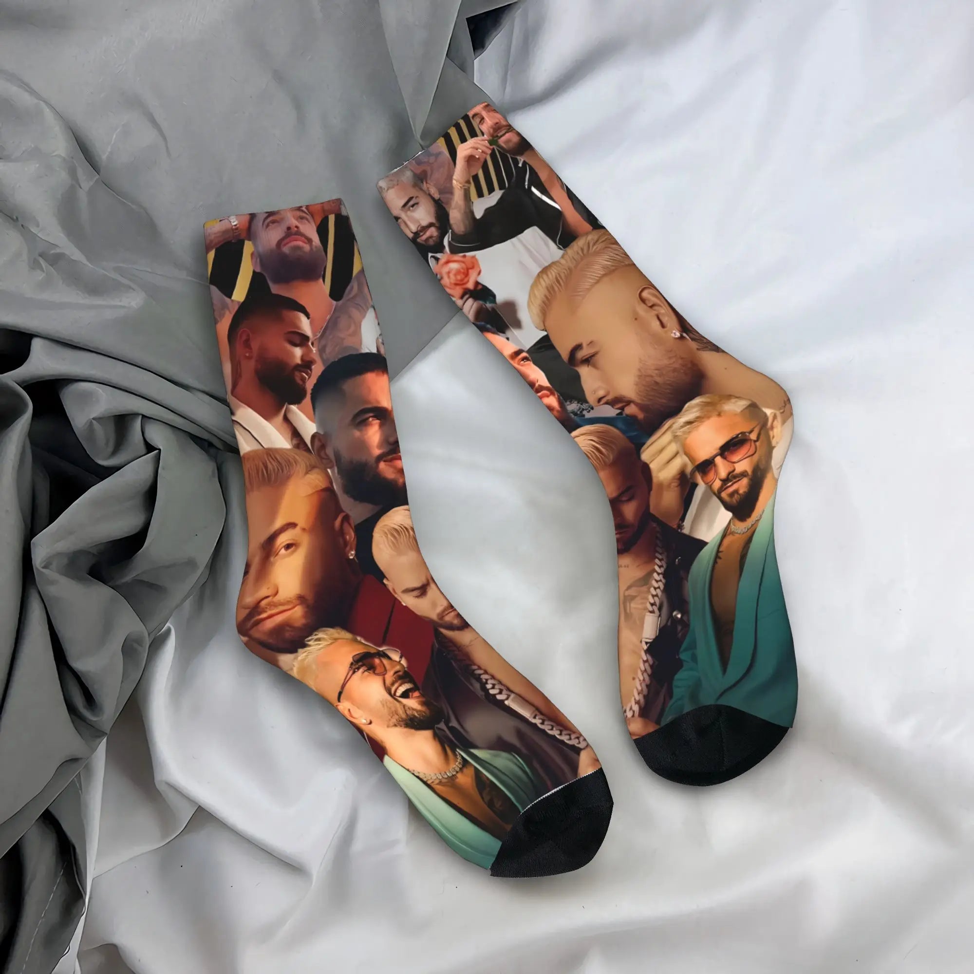 Maluma Rapper Socks  Anti Slip Stockings Women Men Comfortable Outdoor Socks Winter Fashion Graphic Socks