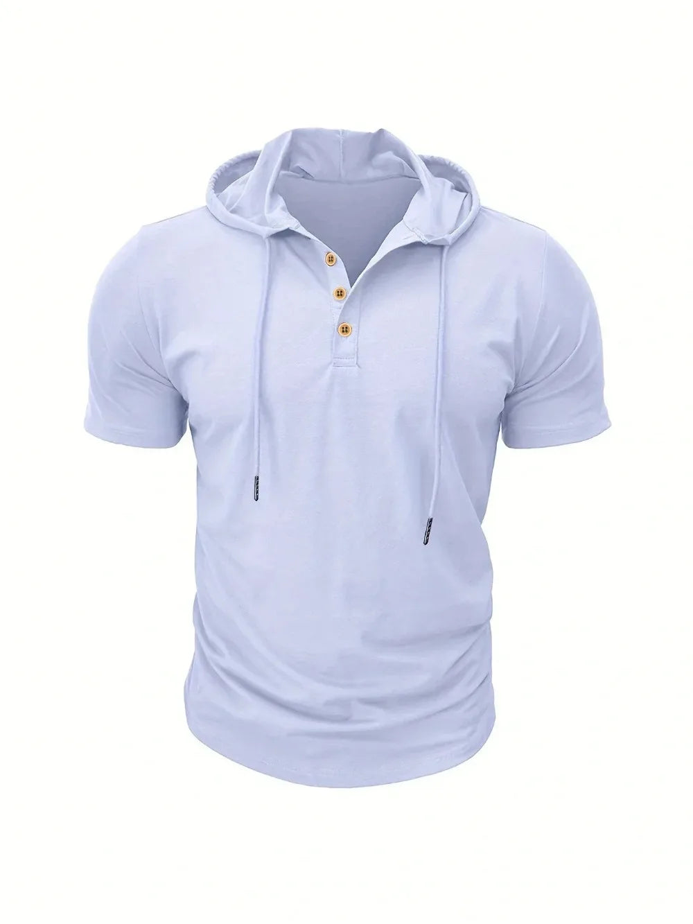 Men T Shirts  Summer Slim Fitness Hooded Short-Sleeved Bodybuilding Quick Dry Tshirt Male Gym Clothes Breathable Sports Tops
