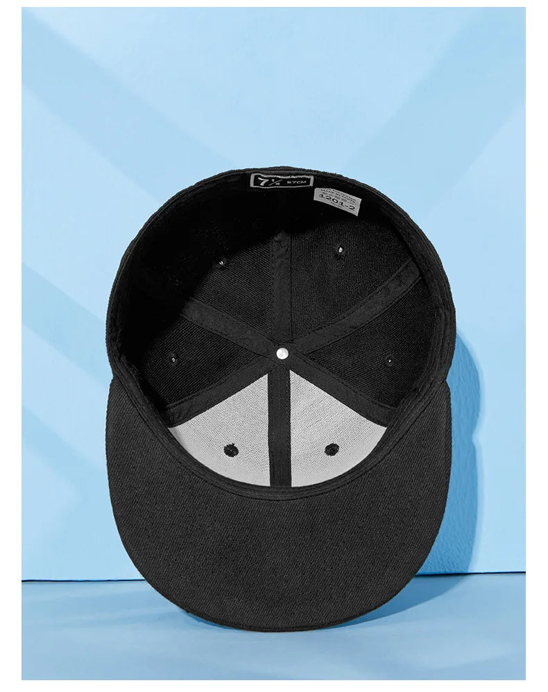 Bone Snapback Cap Full Closed Baseball Cap Men Women Flat Brim 6 Planas Hip Hop Hat Fitted Size Flat Brim Summer Cap Casquette