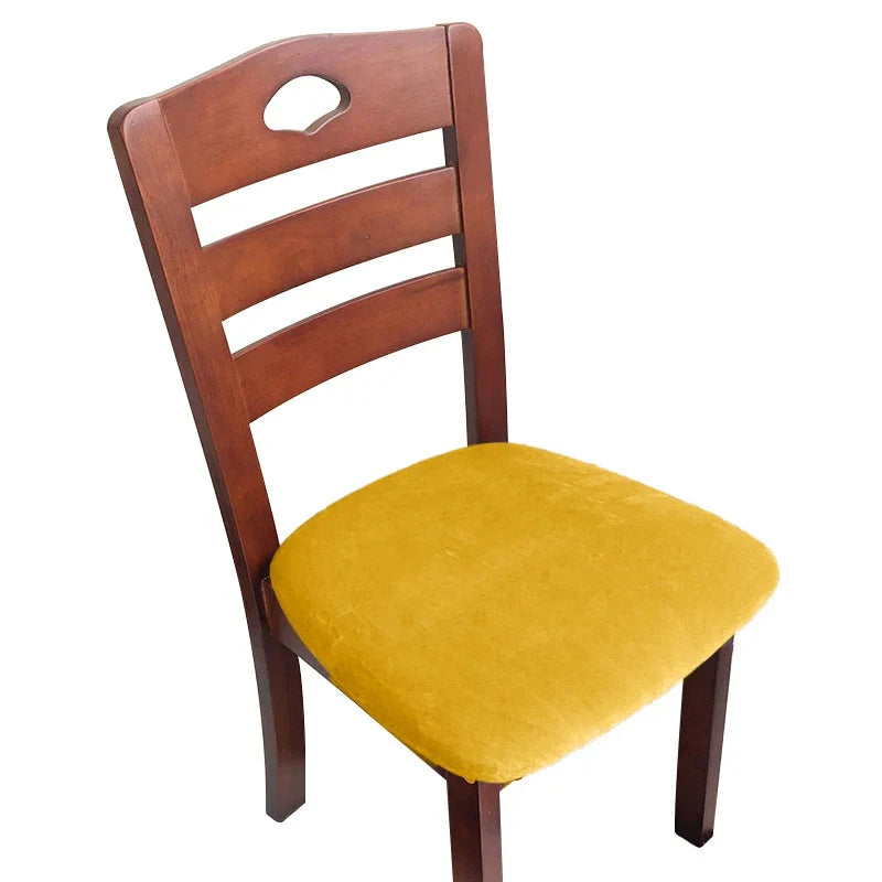 1/2/4/6 Pieces Velvet Fabric Super Soft Seat Cushion Covers Stretch Chair Cover Slipcovers For Hotel Banquet Dining Living Room