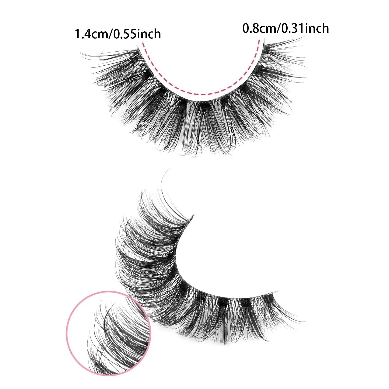 NEW 10 Pairs Natural Eyelashes Fluffy Lashes D Curl Eyelashes 3D Volume Wispy False Lashes Strips Clear Band Lashes Pack