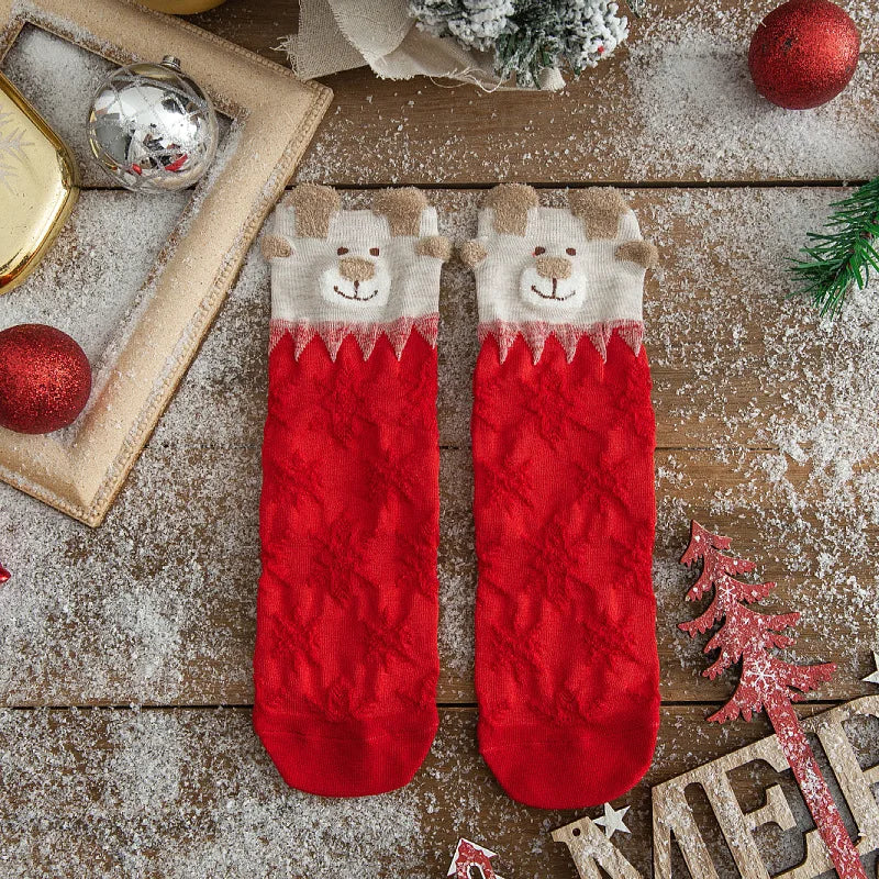 New Year Cartoon Christmas Socks Funny Elk Snowman Santa Claus Candy Bar Socks Woman Socks Socks Kids Christmas Gift Socks