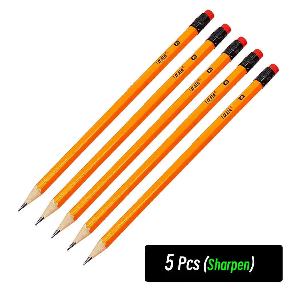 1/5/10Pcs HB Yellow Holder Sketch Pencil Wooden Lead Pencils Childrens Writing Pencils Office Painting Drawing School Stationery