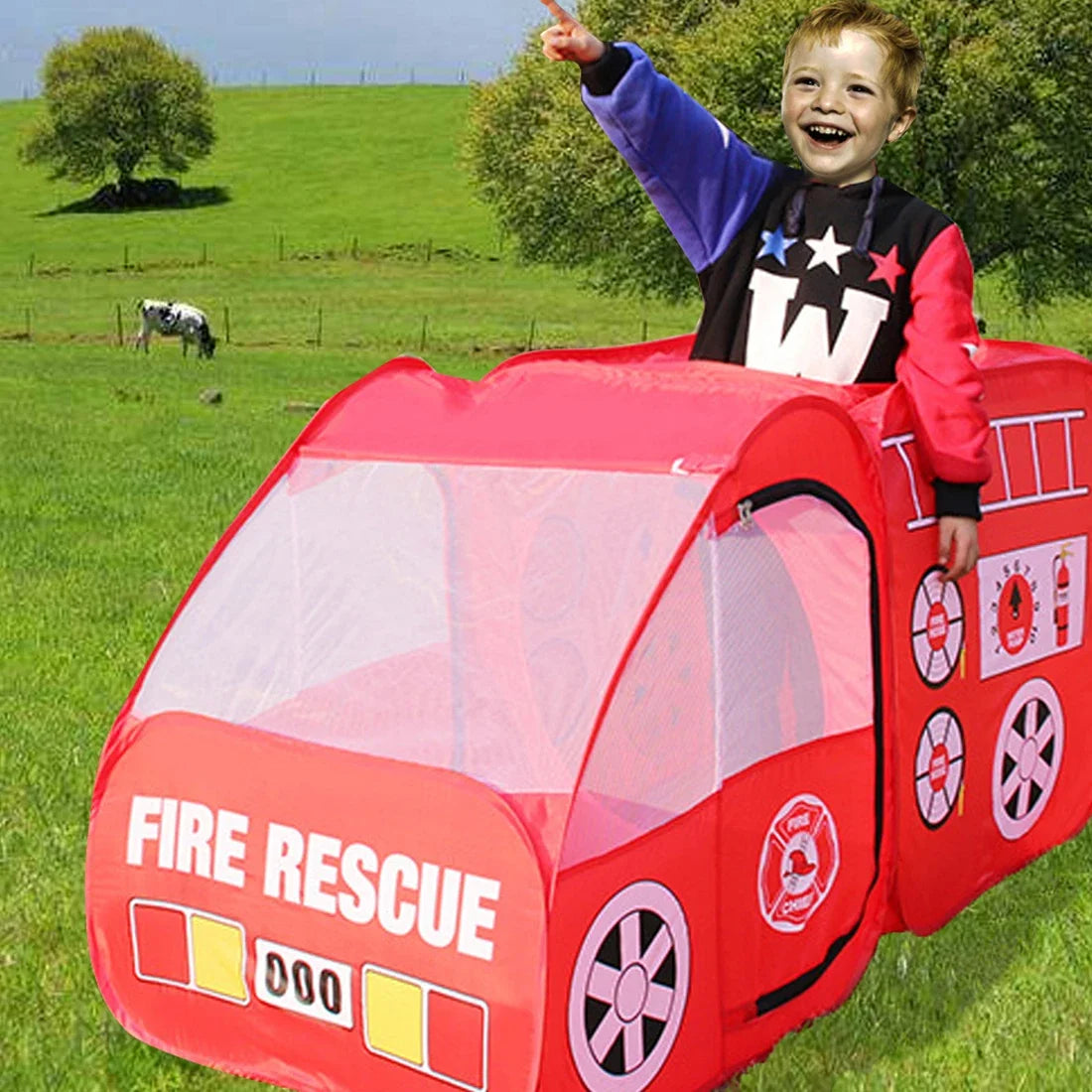 Super Large New Children's Tent Cartoon Car Theme Tent Indoor and Outdoor Game House Automatic and Convenient Installation Free