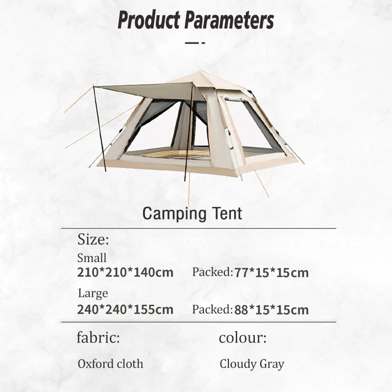 Right-Angle Four-Sided Tent, Fully Automatic Quick-Opening Sun Protection And Waterproof, Used For Camping In Beaches And Parks.