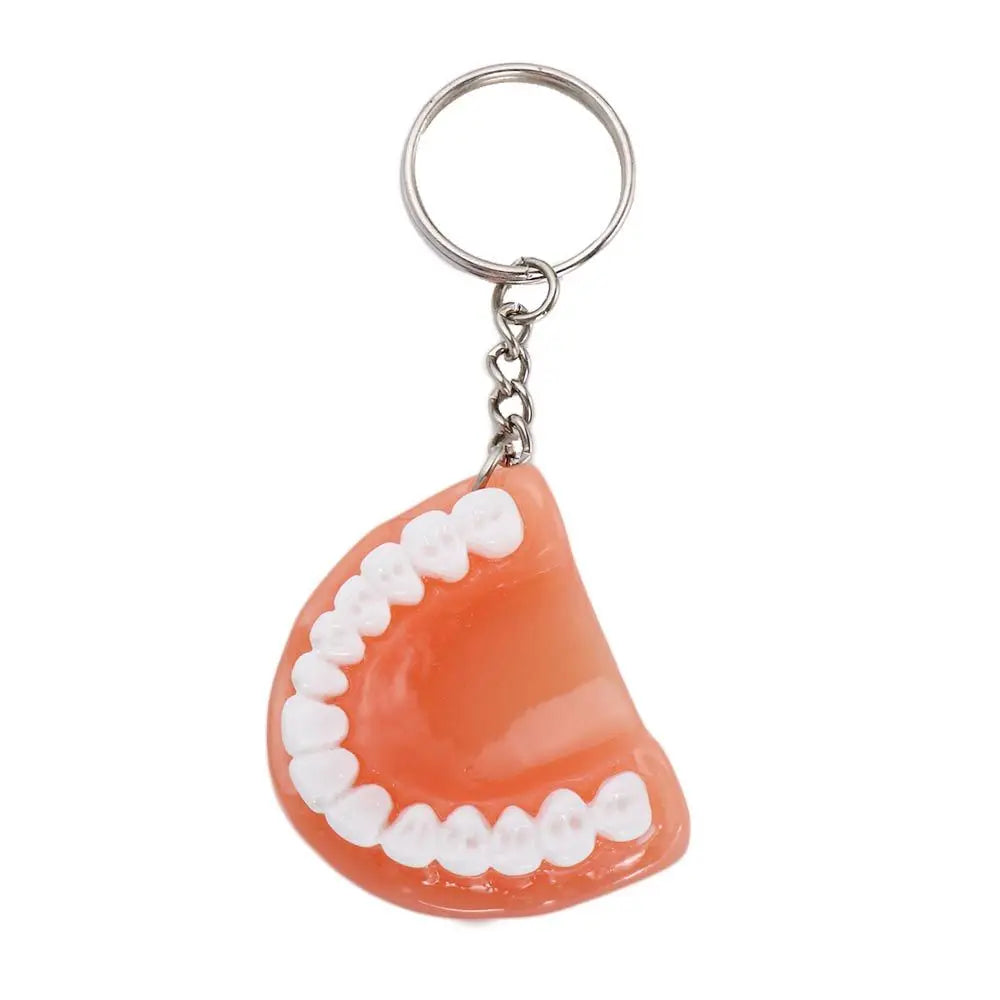 Decoration Dental Accessories Teeth Shape Simulation Upper Jaw Teeth Pendant Tooth Key Chain Denture Key Chain Teeth Keyring