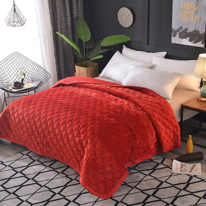 Winter Warm Blankets Quilt Plaid Bed Cover Quilted Bedspread Velvet Bedspread Cover For Beds
