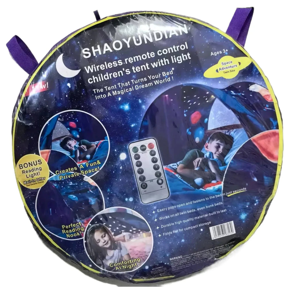 Funy Dream Tent with light for Kids Bed with Storage Pocket Foldable Kids Tent on Bed Mosquito Net Tent Gifts for toys