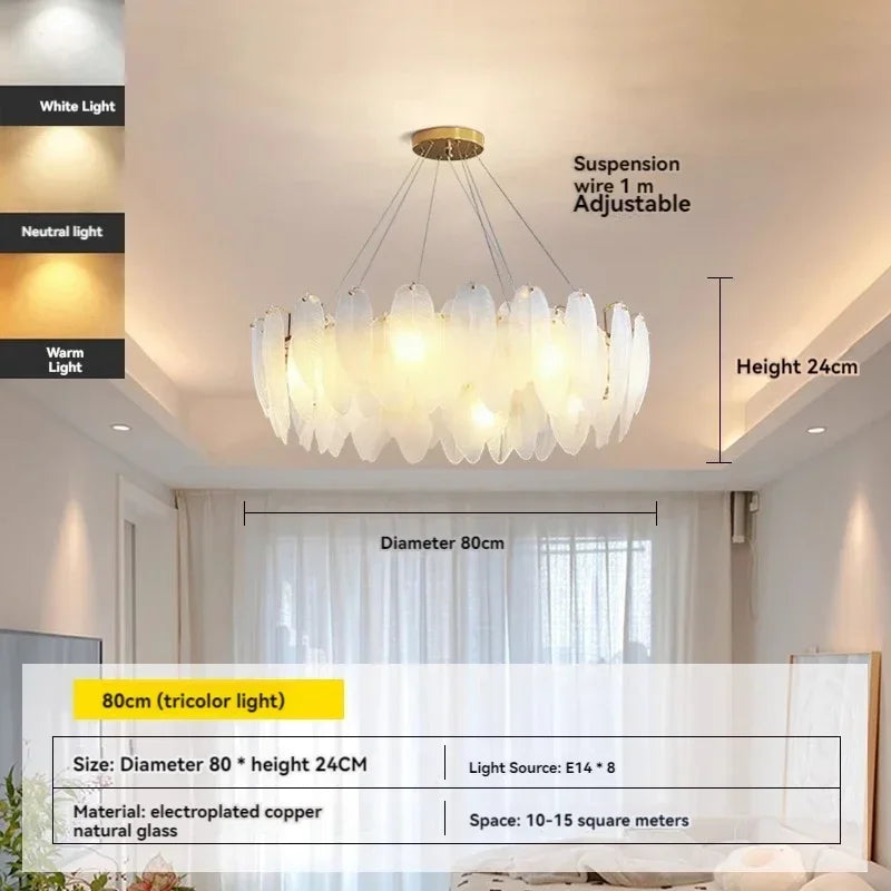 Modern Luxury crystal Chandeliers Gold French Glass chandelier Idoor Home Decor Pendant Lamp for Living Room Dining