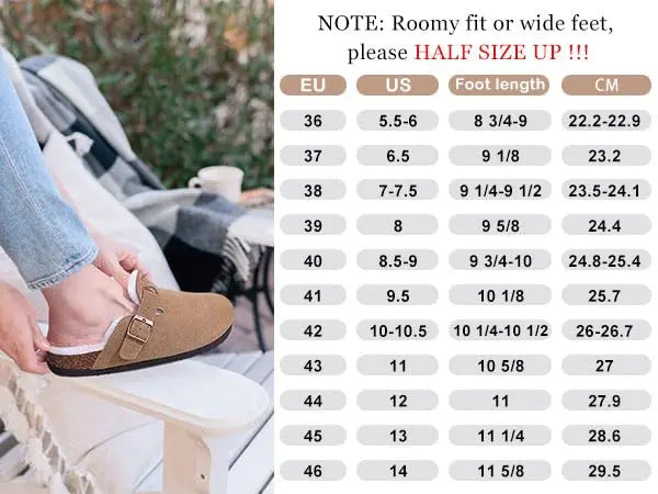 KIDMI Suede Clogs for Women Men Mules Cork Footbed Sandals With Arch Support Fashion Nonslip Outdoor Beach Slippers Home Shoes
