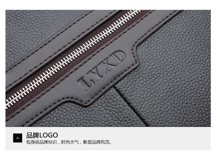 Men PU Leather Shoulder Fashion Business Bags Handbags Black Bag Men for Document Leather Laptop Briefcases Bag