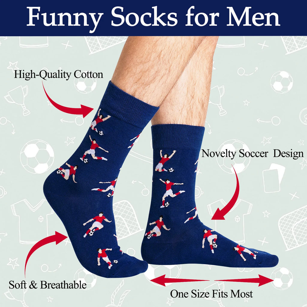 Funny Socks for Men Women Teen Boys -Fun Novelty Funky Socks Gift Ideas Men's Outdoor Gym Socks Comfortable Soft Football Socks