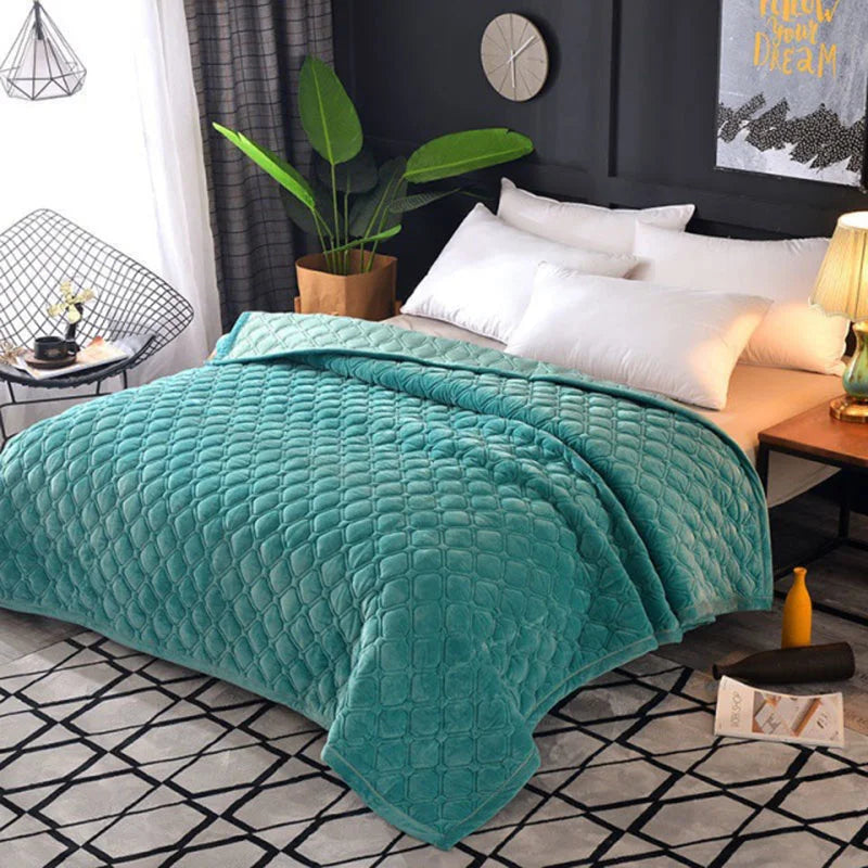 Winter Warm Blankets Quilt Plaid Bed Cover Quilted Bedspread Velvet Bedspread Cover For Beds