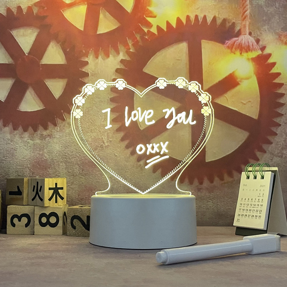 New Note Board Creative Led Night Light USB Message Board Holiday Light With Pen Gift For Children Girlfriend Decoration Night Lamp