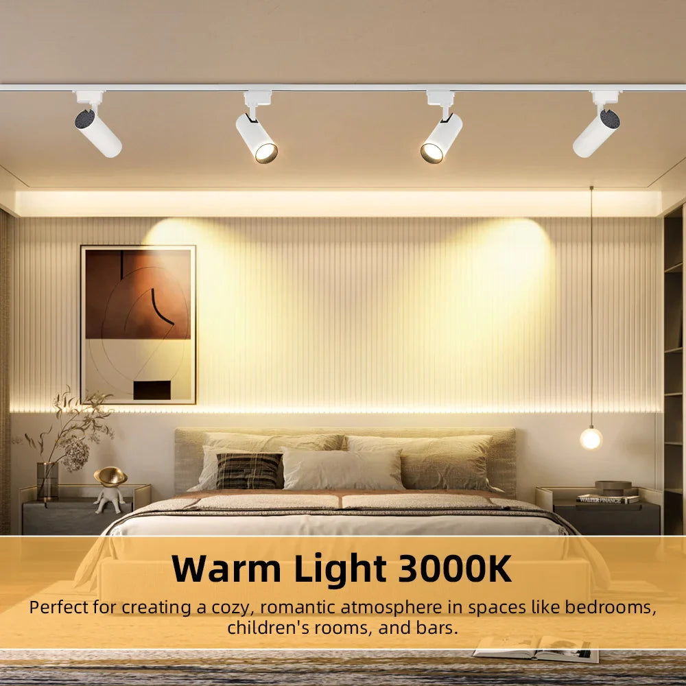 Set LED Track Light Dimmable Track Lamp AC180-265V COB led Spotlight  for Living Room Kitchen Clothing Store Rail Lamp Lighting