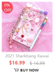 Sharkbang 10pcs A4 Binder Sleeves 7 Holes Postcards Sticker Organizer 11 Designs PP Refill Ring Bags Stationery Accessories