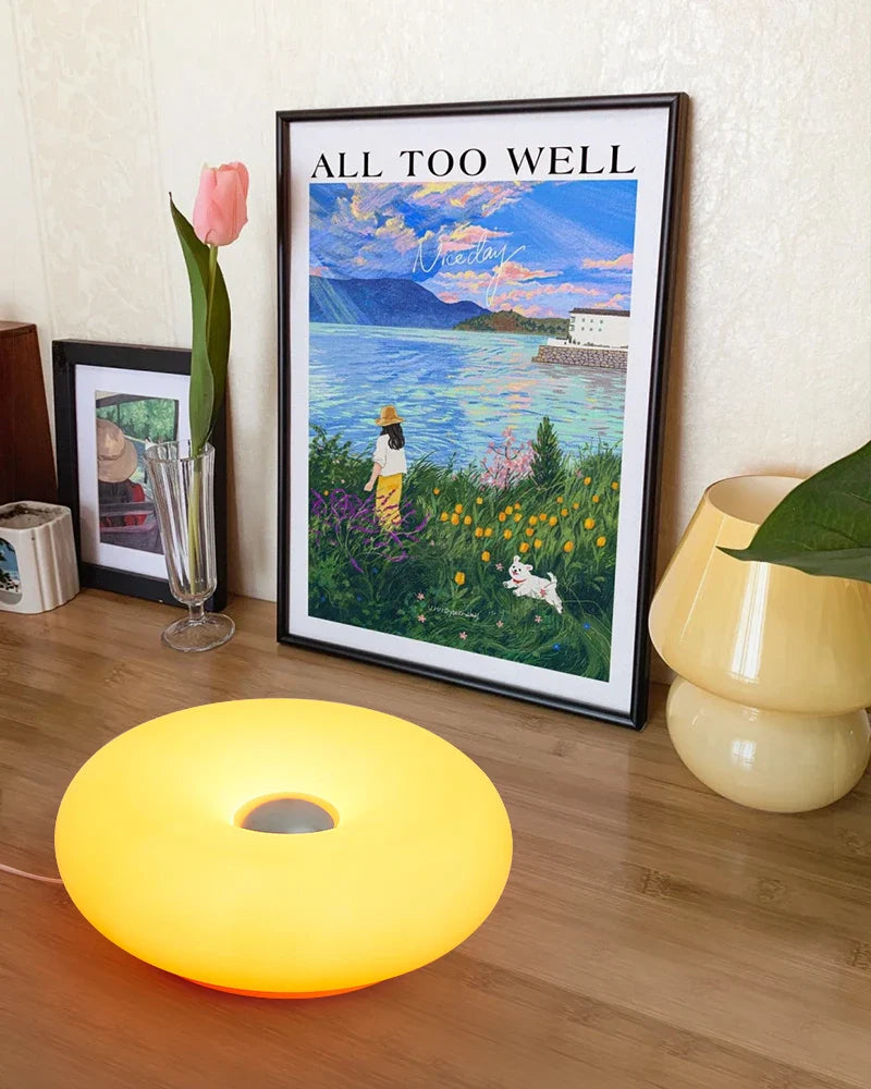 Bauhaus donut table lamp USB plug bedroom bedside decorative light living room dining room ambient light