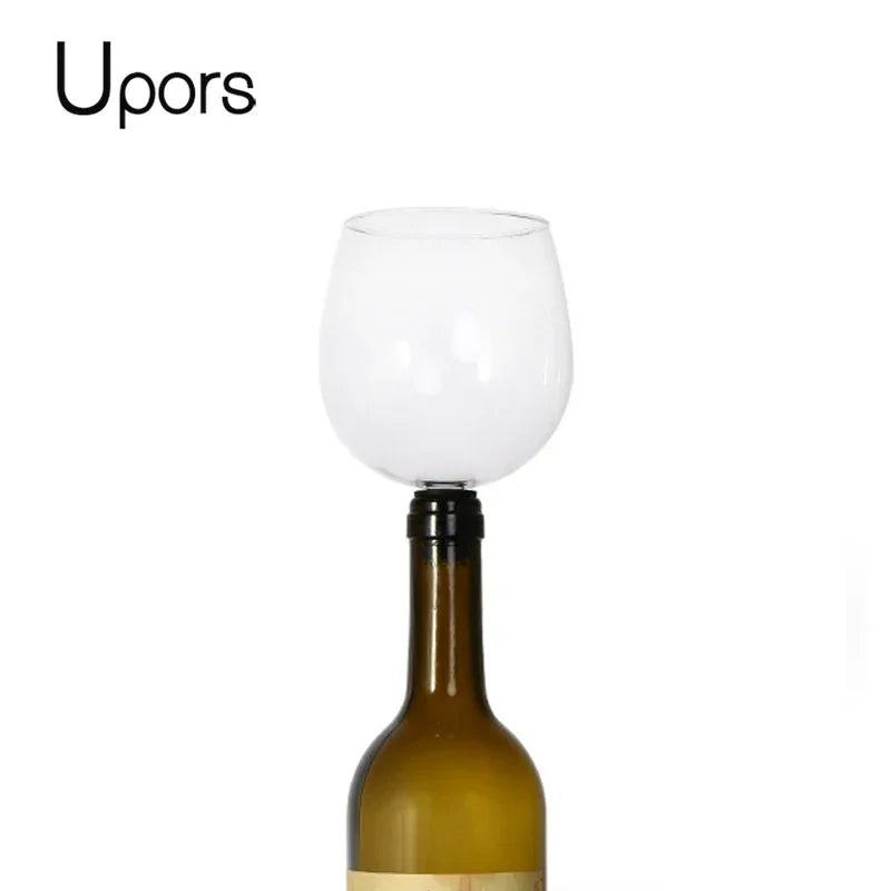 UPORS Wine Pourer In Bottle Direct To Drinking Creative Glass Cup Transparent Shot Glass Wine Decanter with Cork Bar Tools