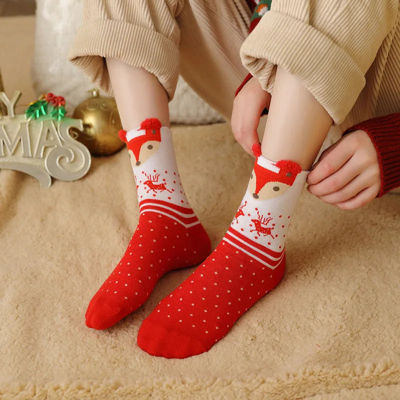New Year Cartoon Christmas Socks Funny Elk Snowman Santa Claus Candy Bar Socks Woman Socks Socks Kids Christmas Gift Socks