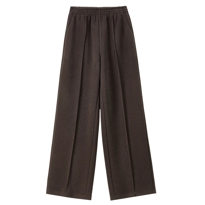 SENTUBILA Knit Sweat Pants for Women 2026 Autumn Winter Acetate Wool Silk Blend Trousers Casual Versatile Bottoms 154K80280