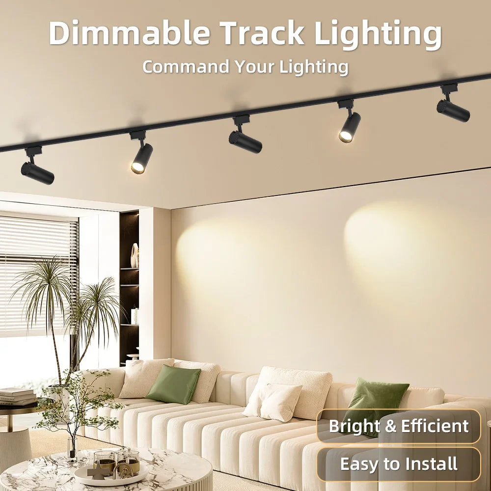 Set LED Track Light Dimmable Track Lamp AC180-265V COB led Spotlight  for Living Room Kitchen Clothing Store Rail Lamp Lighting