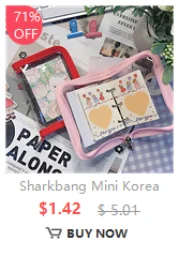 Sharkbang 10pcs A4 Binder Sleeves 7 Holes Postcards Sticker Organizer 11 Designs PP Refill Ring Bags Stationery Accessories
