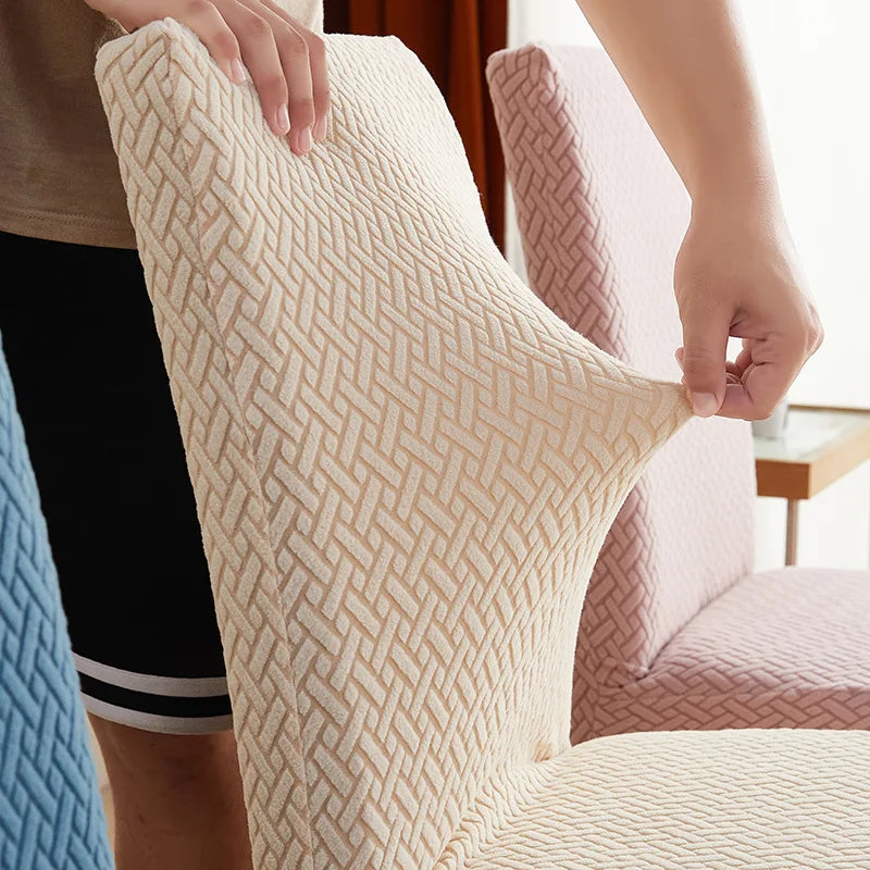 Skirt Dining Chair Cover Jacquard Elastic Soft Seat Cover Anti-dirty Stool Slipcover Suitable for Kit Pet Room Living Home Decor