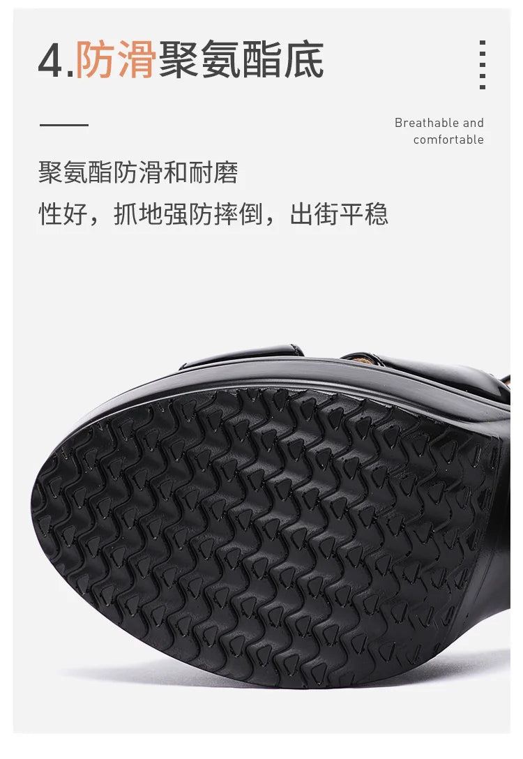 High quality sandals for women 10cm high heel new 2024 summer size 32 33 42 43 platform open toe elegant fashion shoe black red