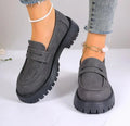 Retro British Style Platform Loafers Women 2024 Plus Size Round Toe Single Shoes Woman Thick Bottom Leather Oxford  Shoes Mujer