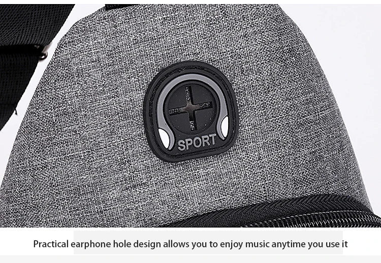 Travel Men's Handbags USB Chest Bag Designer Messenger Crossbody Bags Water-Proof Shoulder Bag Diagonal Package Sports Back Pack