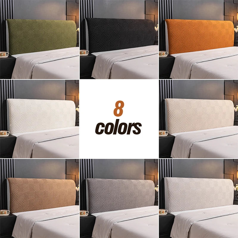 Stretch Bed Headboard Cover  Soft Velvet Bed Head Slipcovers All-inclusive Solid Color Bedside Backrest Dust Protector Coversr