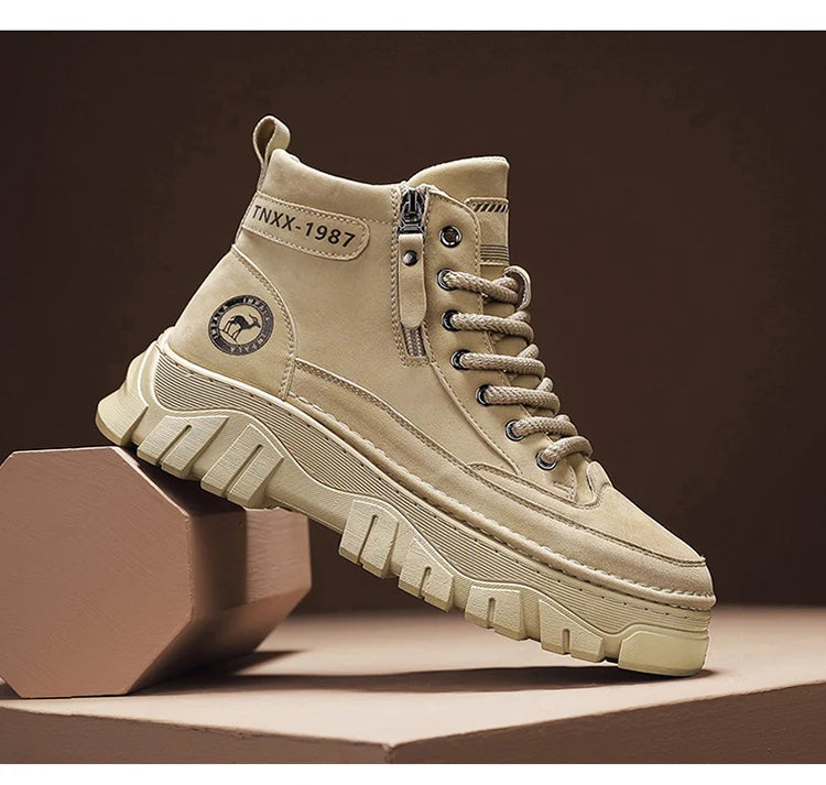 High-top boots, British workwear motorcycle shoes, versatile casual shoes, trendy outdoor shoes