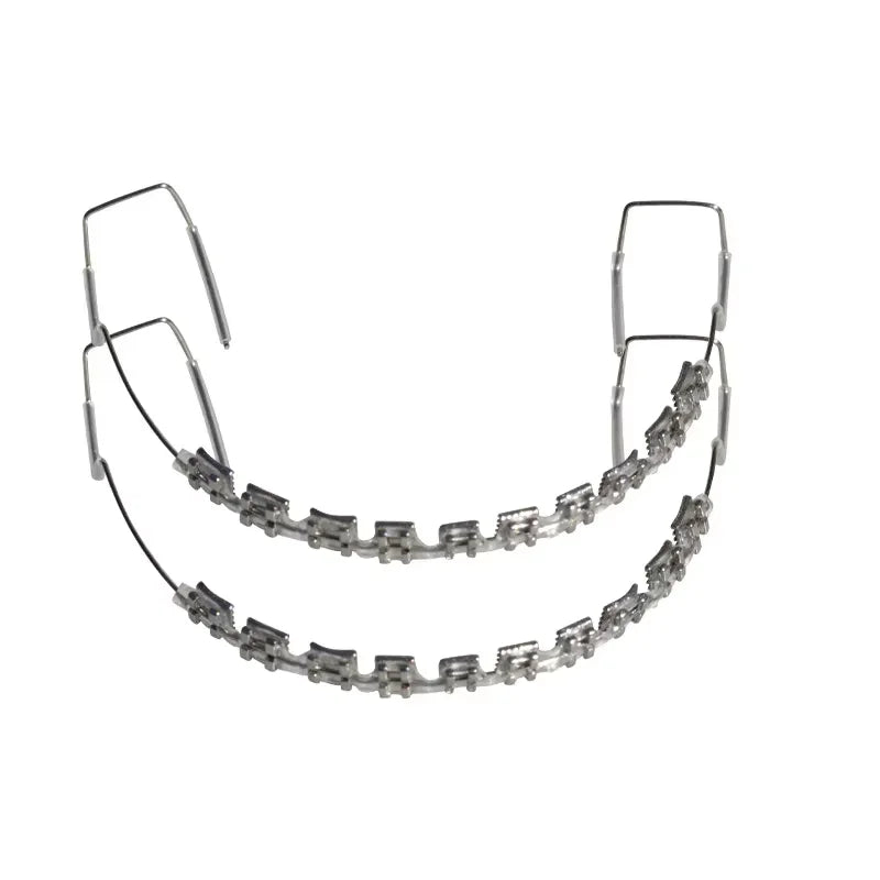 1pair Fashionable Tooth Decoration Set with Metal Chain - Upgraded Dental Model Kit for Upper/Lower Matching, Daily Party Wear