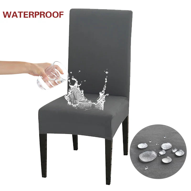 Waterproof Elastic Chair Cover for Dining Room Kitchen Wedding Hotel Banquet Restaurant Anti-dirty Seat Cover Housse De Chaise