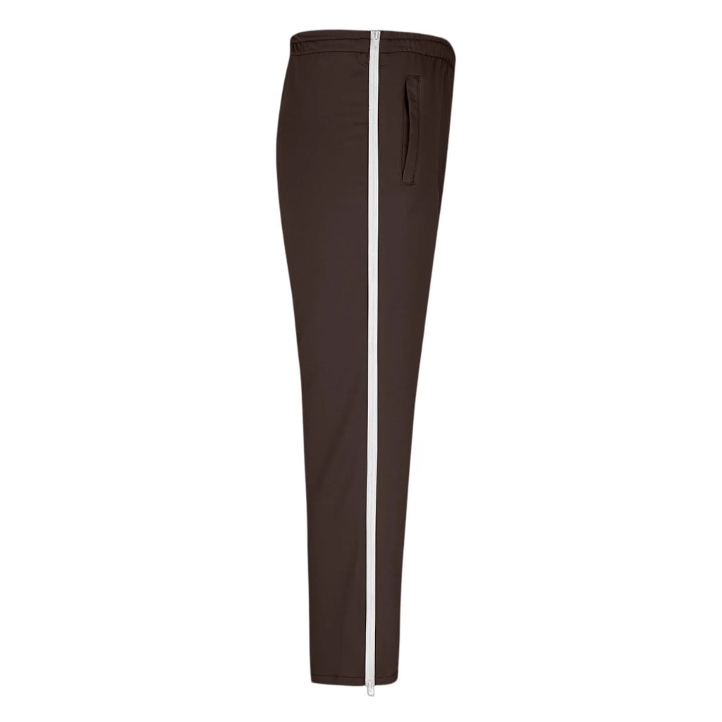 Men Sweatpants Elastic Waistband Pockets Splicing Color Mid-Rise Long Trousers Wide Leg Side Zipper Tear Away Basketball Pants