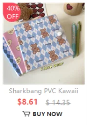 Sharkbang 10pcs A4 Binder Sleeves 7 Holes Postcards Sticker Organizer 11 Designs PP Refill Ring Bags Stationery Accessories
