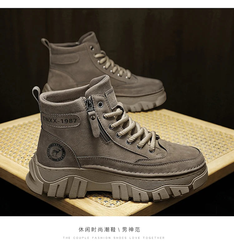High-top boots, British workwear motorcycle shoes, versatile casual shoes, trendy outdoor shoes