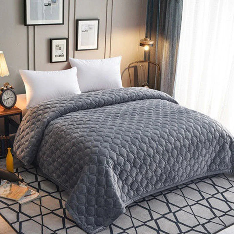 Winter Warm Blankets Quilt Plaid Bed Cover Quilted Bedspread Velvet Bedspread Cover For Beds